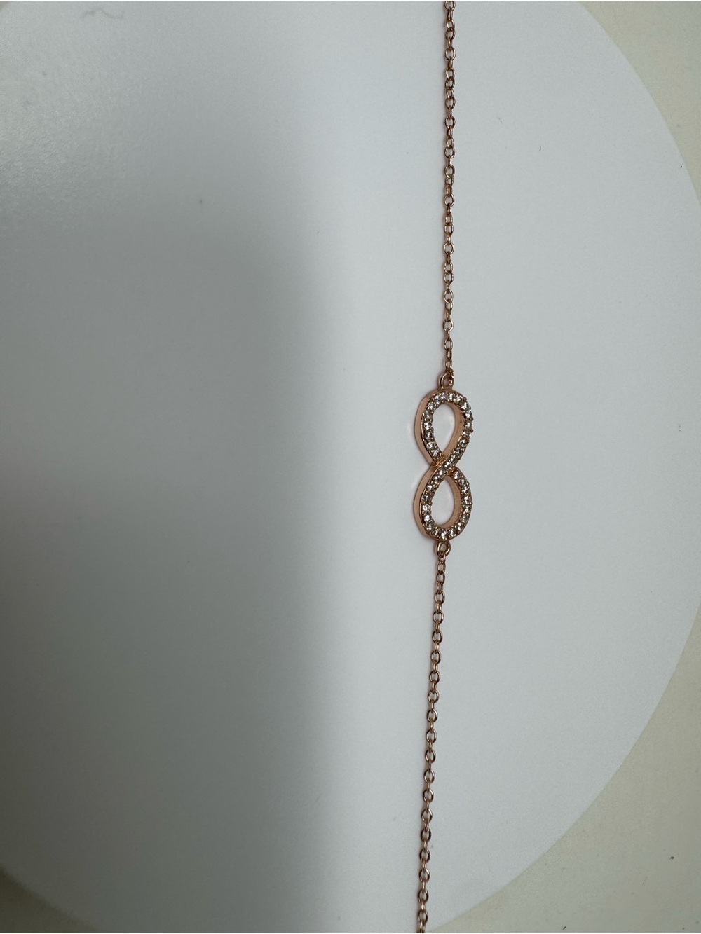 Rose Gold Vermeil Infinity Bracelet with Pavé Crystals